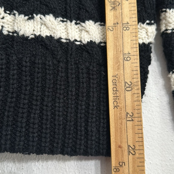 La Ligne For Target Black/White Striped Cable Knit Collared Pullover Sweater S - Picture 6 of 12